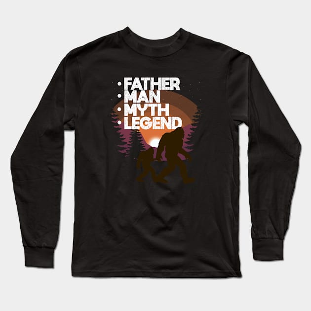 Father - Father Man Myth Legend Long Sleeve T-Shirt by Kudostees